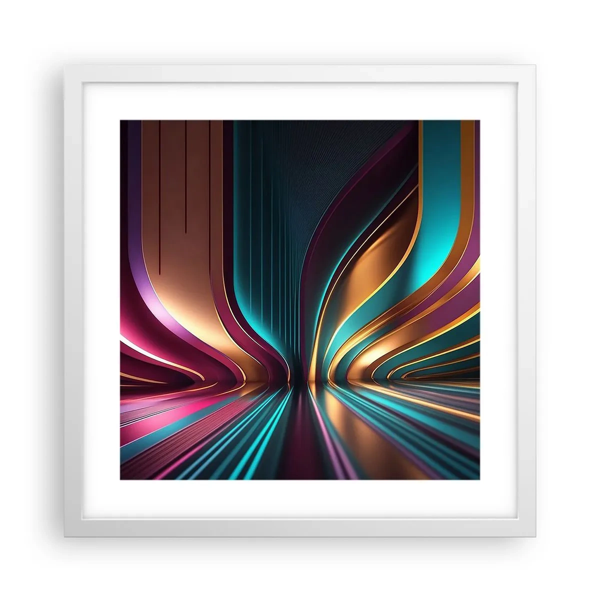 Affiche dans un cadre blanc - Poster - Architektura światła - 40x40 cm