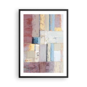 Affiche dans un cadre noir - Poster - Composition géométrique abstraite aux couleurs pastel - 50x70cm - Le calme de la géométrie - Décoration murale moderne pour le salon et la chambre ARTTOR