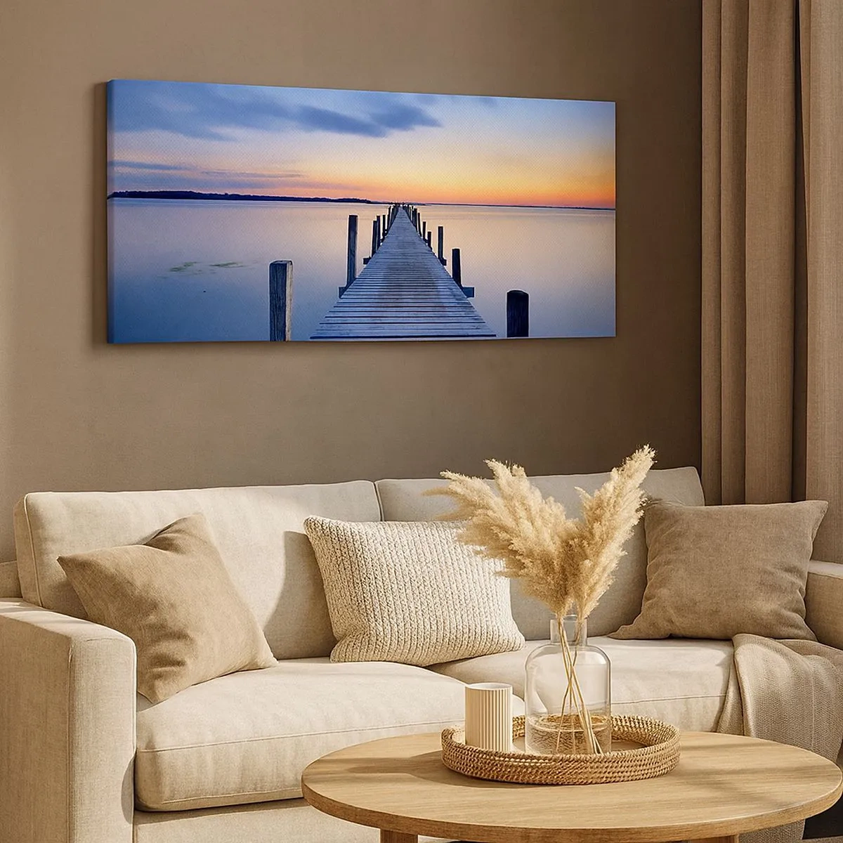 Impression sur toile - Image sur toile - Le calme d'un crépuscule serein - 100x40 cm