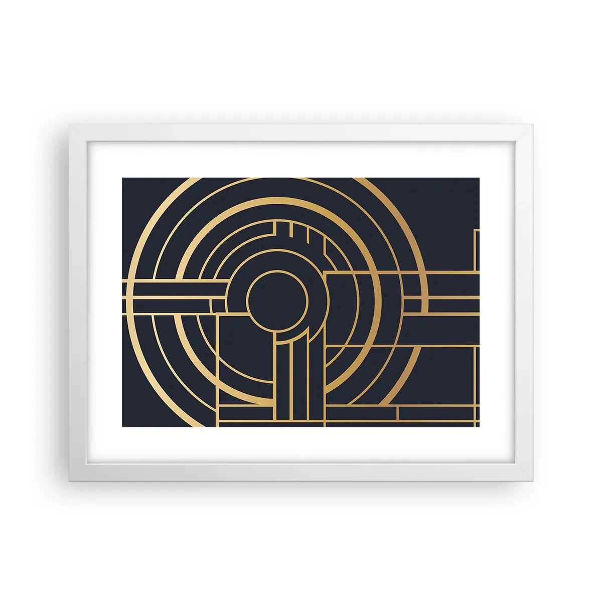 Affiche dans un cadre blanc - Poster - Rotation des éléments - 40x30 cm