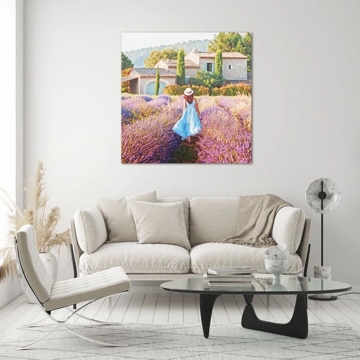 Impression sur verre - Image sur verre - Fille de la lavande - 30x30 cm