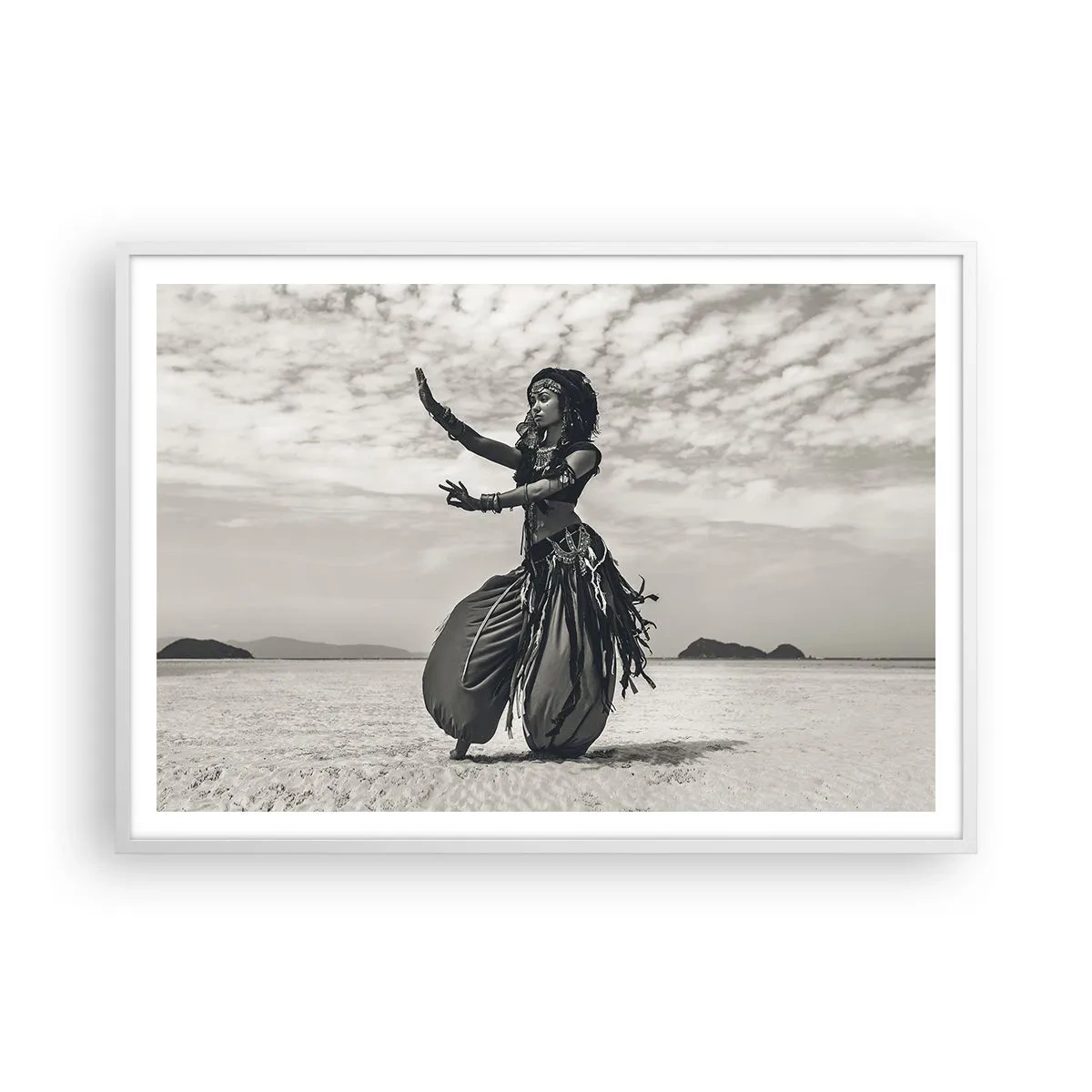 Affiche dans un cadre blanc - Poster - Danse des îles du sud - 100x70 cm