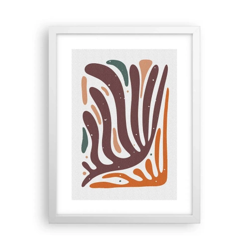 Affiche dans un cadre blanc - Poster - Composition organique rayonnante - 30x40 cm