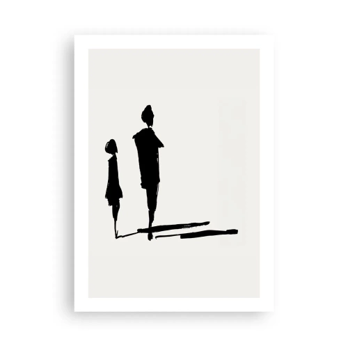 Affiche - Poster - Silhouettes de deux personnages en noir sur fond clair - 50x70cm - Êtes-vous sûr qu'ils sont ensemble ? - Décoration murale moderne pour le salon et la chambre ARTTOR