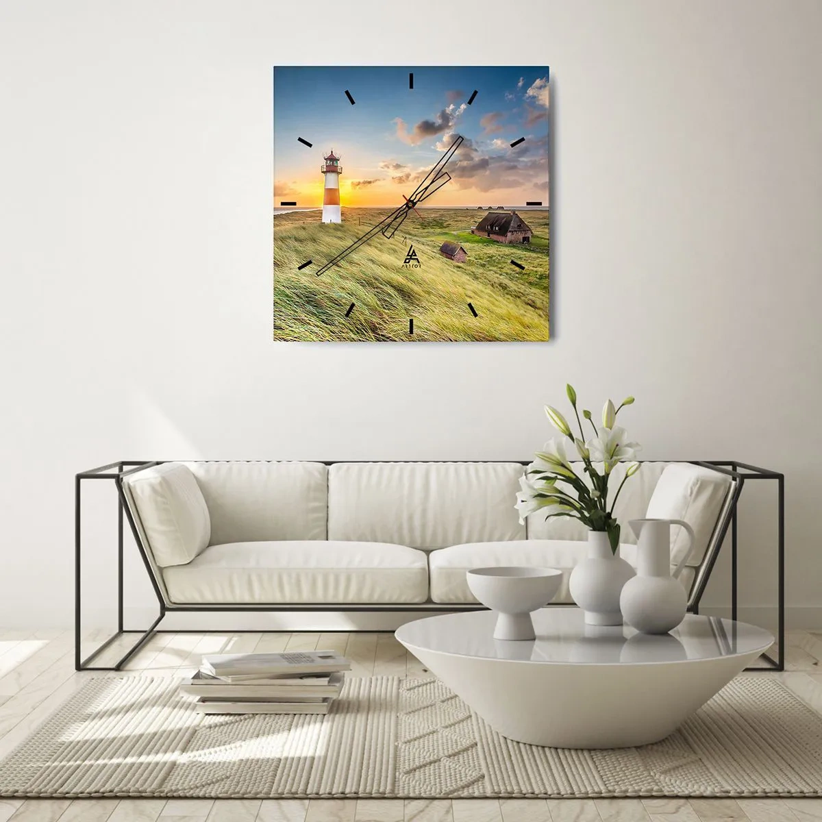 Horloge murale - Pendule murale - Entre les vagues - 40x40 cm