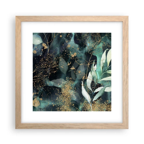 Affiche dans un chêne clair - Poster - Jardin magique - 30x30 cm