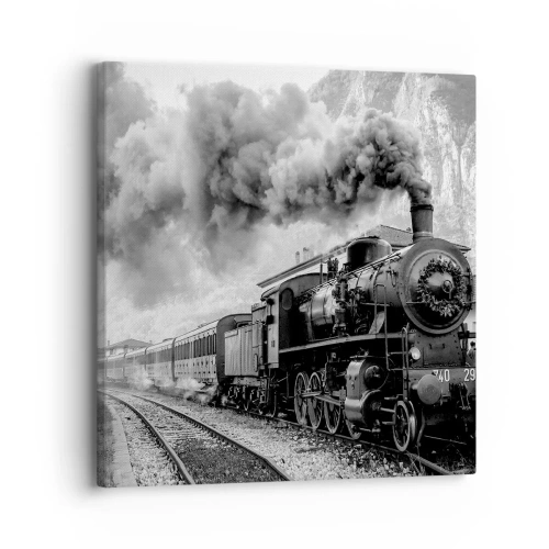 Impression sur toile - Image sur toile - Attend à la gare... - 30x30 cm