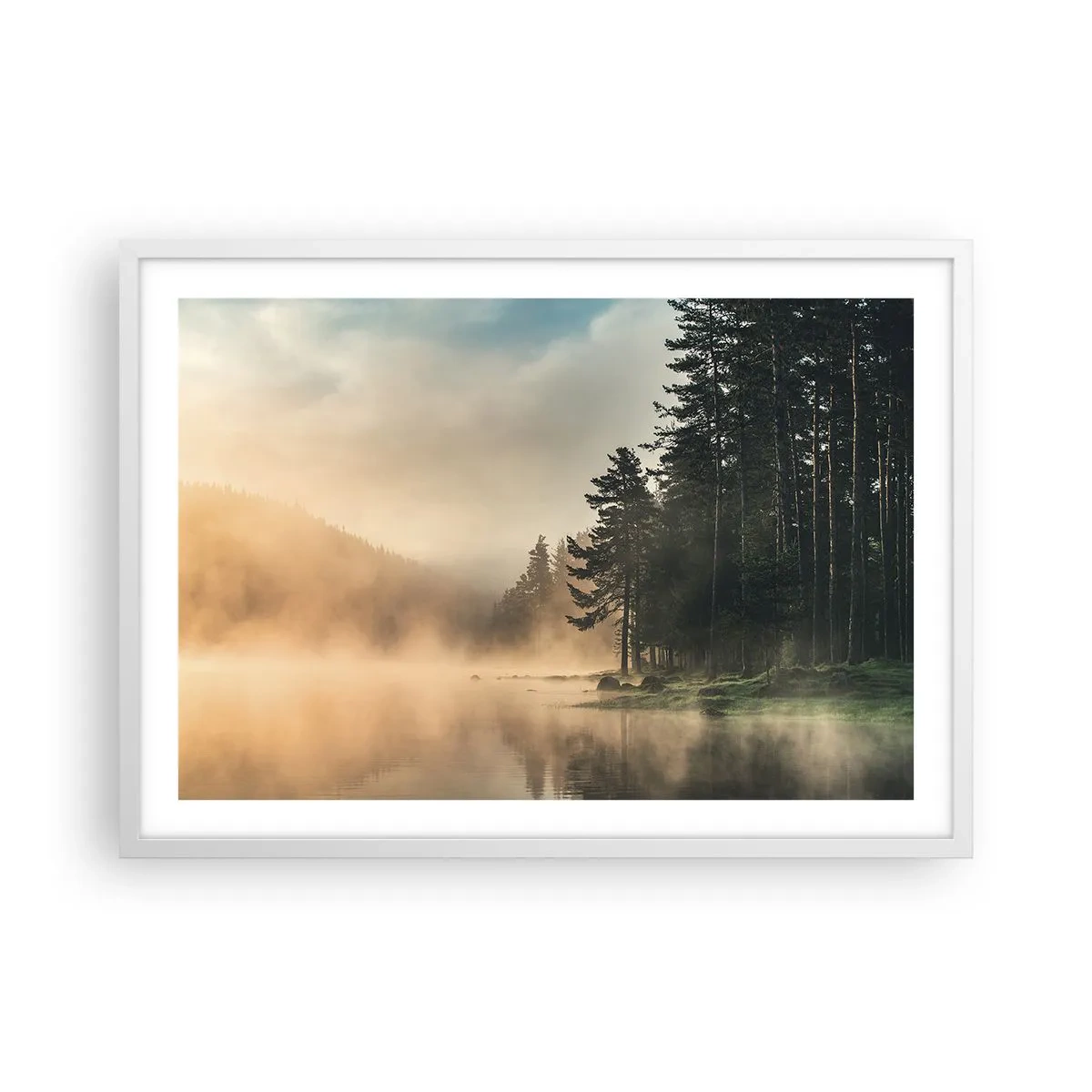 Affiche dans un cadre blanc - Poster - Naissance du jour - 70x50 cm