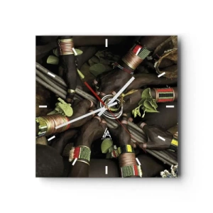 Horloge murale - Pendule murale - Bracelets de main traditionnels dans un groupe de mains - 30x30cm - Nous sommes ensemble - Décoration murale moderne pour le salon et la chambre ARTTOR