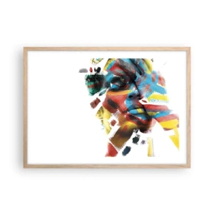 Affiche dans un chêne clair - Poster - Personnalité colorée - 70x50 cm