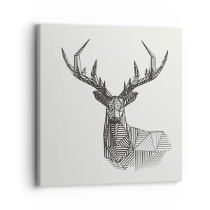 Impression sur toile - Image sur toile - Cerf dans un style cubique - 30x30 cm
