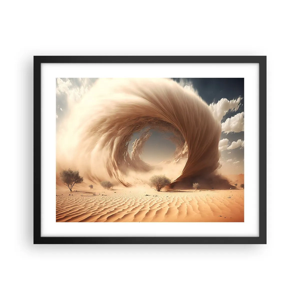 Affiche dans un cadre noir - Poster - Portail ouvert - 50x40 cm