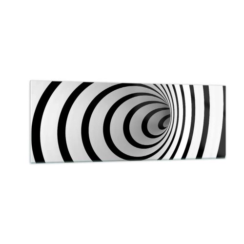 Impression sur verre - Image sur verre - Une spirale noire et blanche créant un effet hypnotique - 140x50cm - Tu ne peux pas y résister aussi ? - Décoration murale moderne pour le salon et la chambre ARTTOR