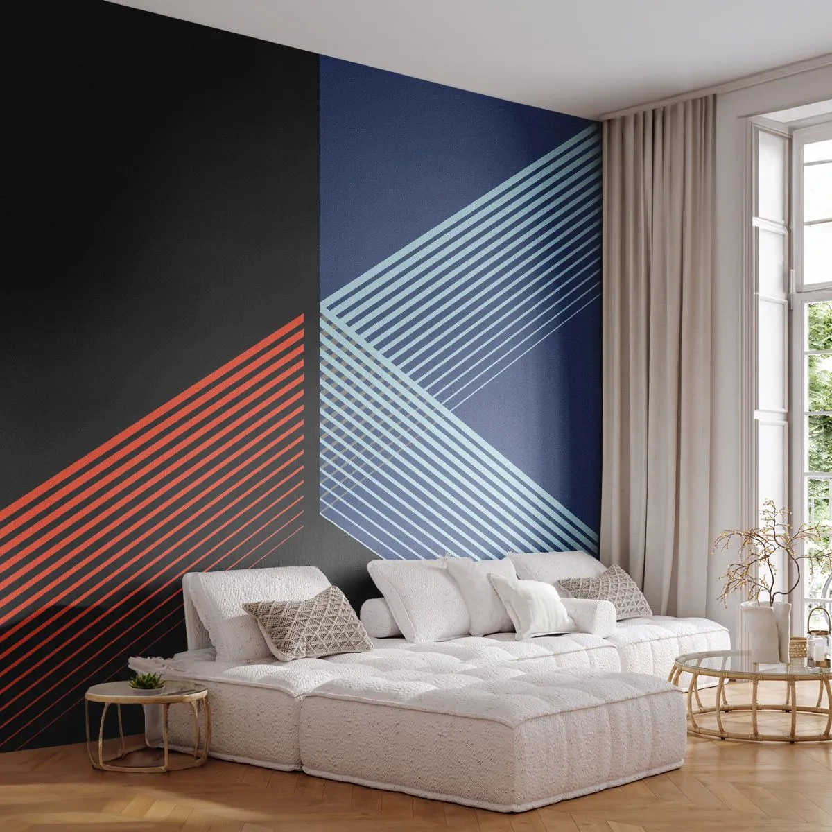 Papier Peint Photo Premium Canvas - Histoire simple - Abstraction, Morceau, Linéaire - 350x256 cm