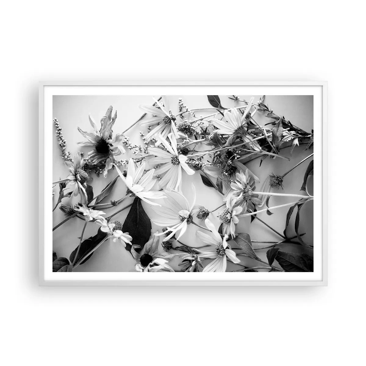 Affiche dans un cadre blanc - Poster - Non-un bouquet de fleurs - 100x70 cm