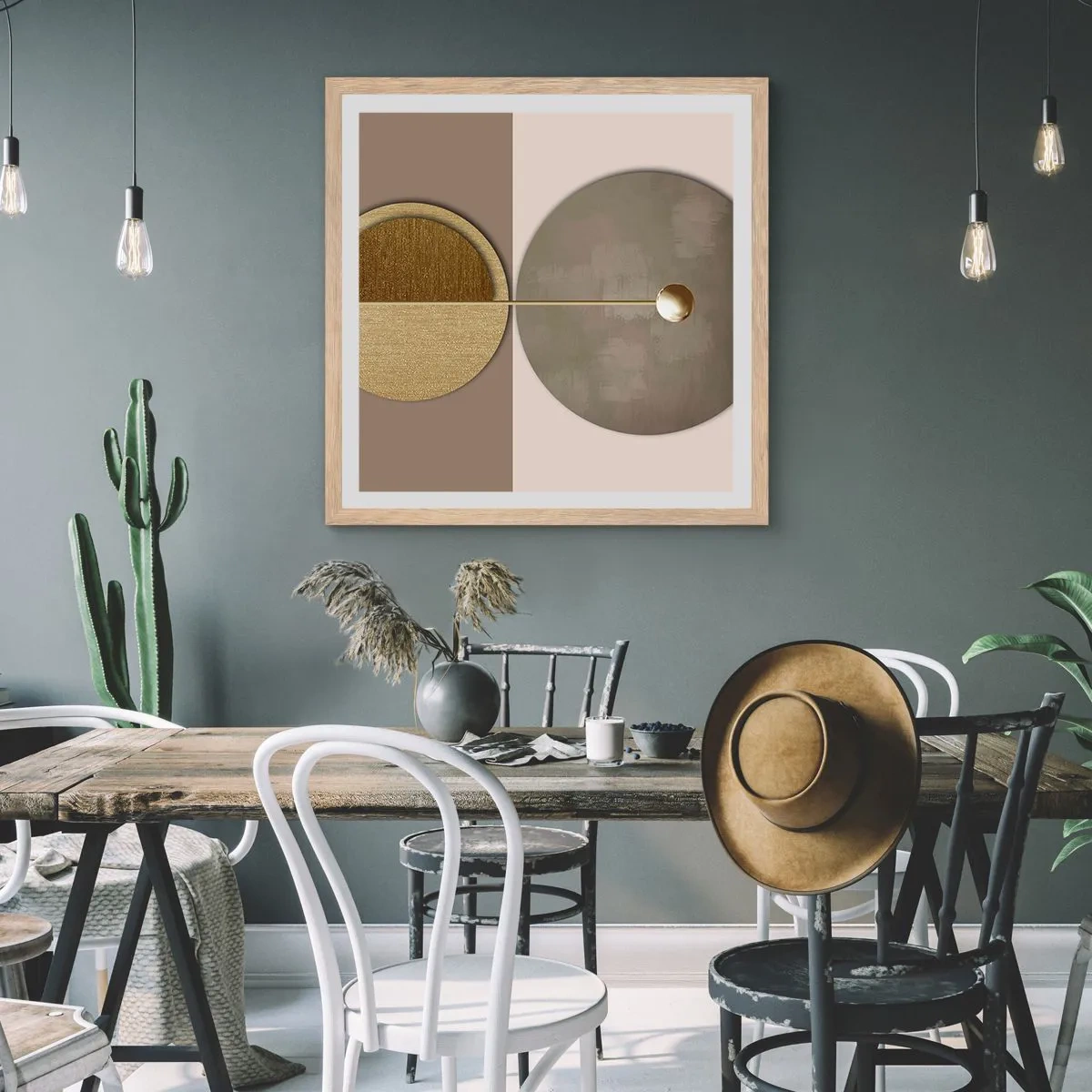 Affiche dans un chêne clair - Poster - Équilibre parfait - 40x40 cm