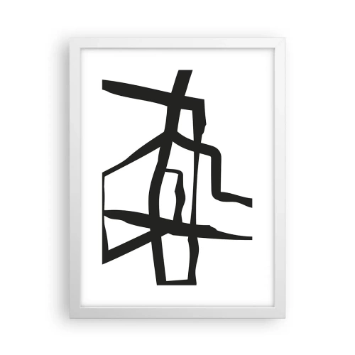 Affiche dans un cadre blanc - Poster - Conception noir et blanc - 30x40 cm