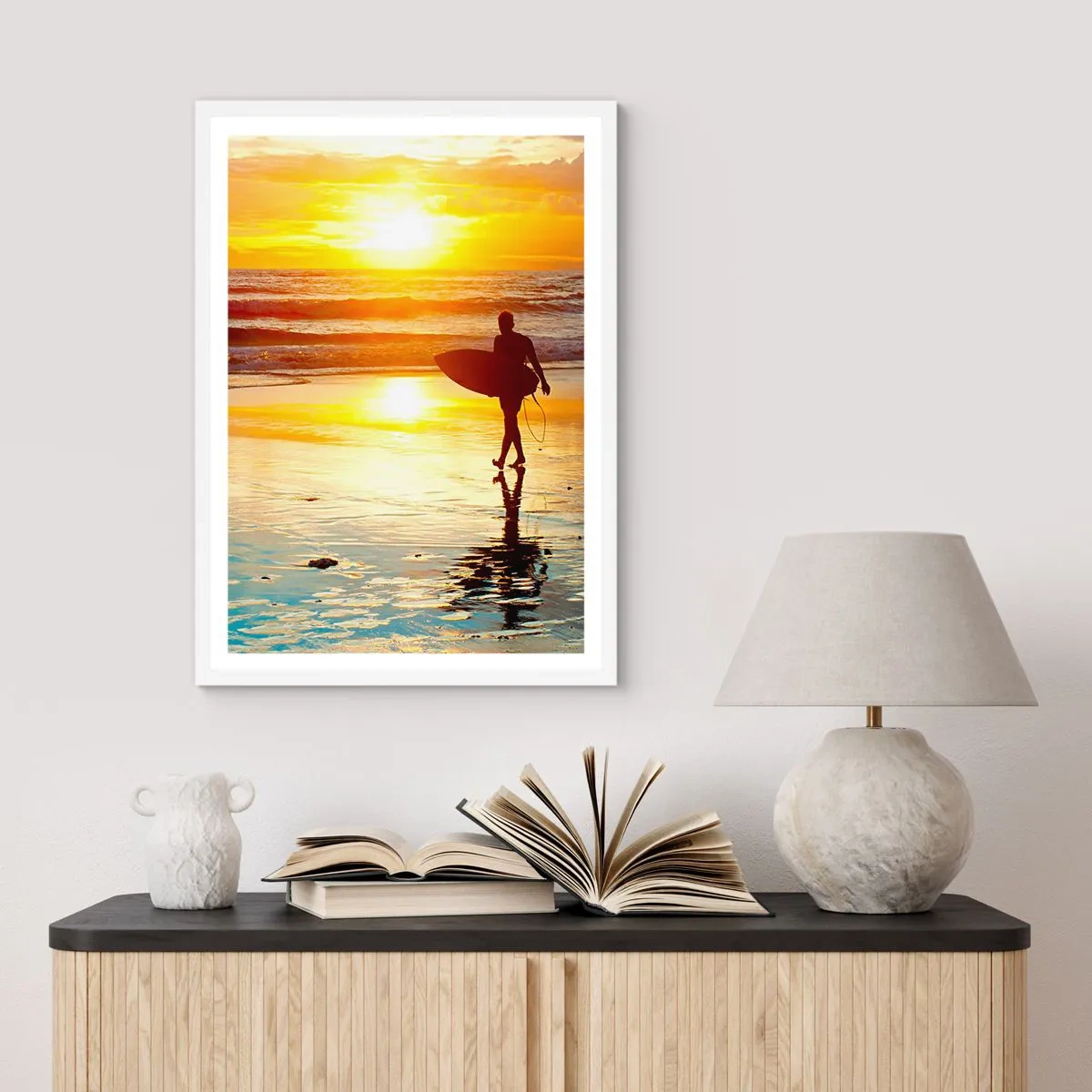 Affiche dans un cadre blanc - Poster - Le retour du guerrier - 30x40 cm