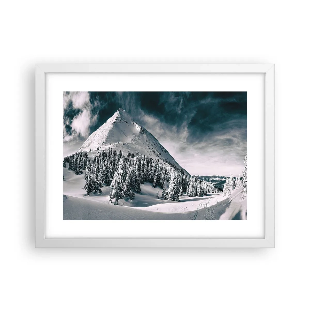Affiche dans un cadre blanc - Poster - Le pays de la neige et de la glace - 40x30 cm