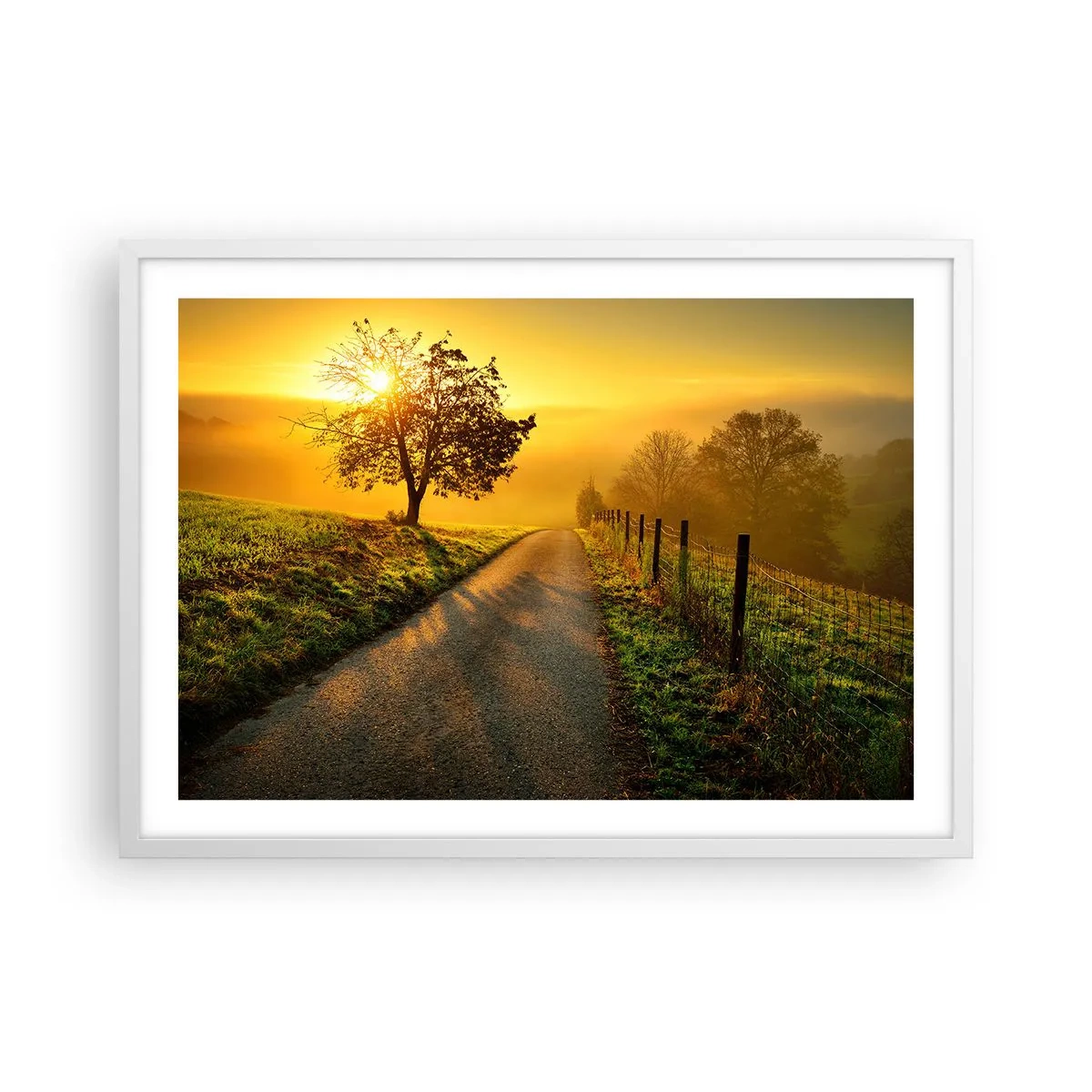 Affiche dans un cadre blanc - Poster - Après-midi de miel - 70x50 cm