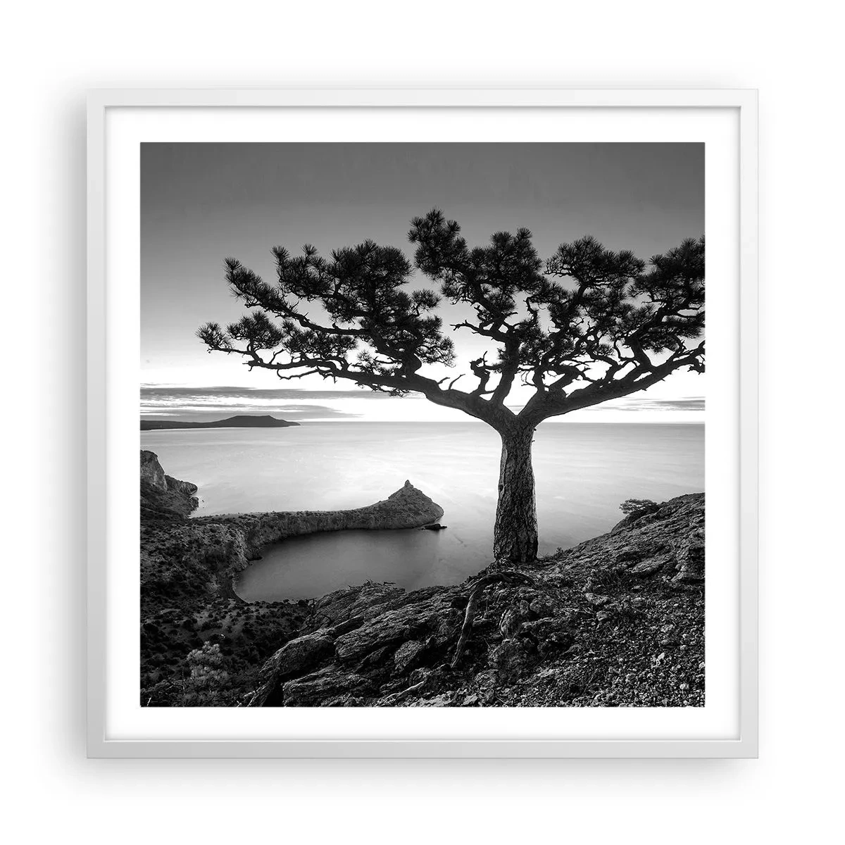 Affiche dans un cadre blanc - Poster - Paix jusqu'à l'horizon - 60x60 cm