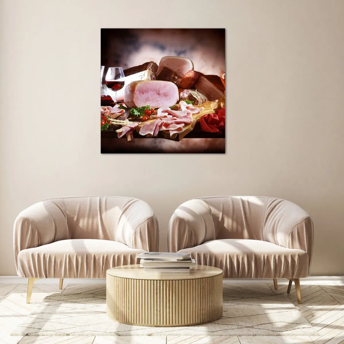 Impression sur verre - Image sur verre - Un rêve culinaire avec une carafe - 30x30 cm