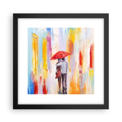 Affiche dans un cadre noir - Poster - Qu'il pleuve encore - 30x30 cm