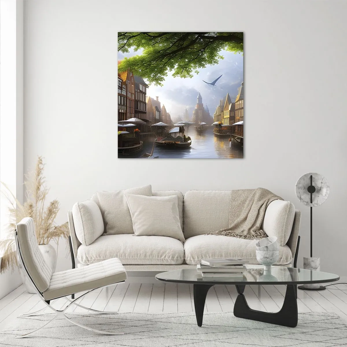 Impression sur verre - Image sur verre - Paysage urbain néerlandais - 30x30 cm