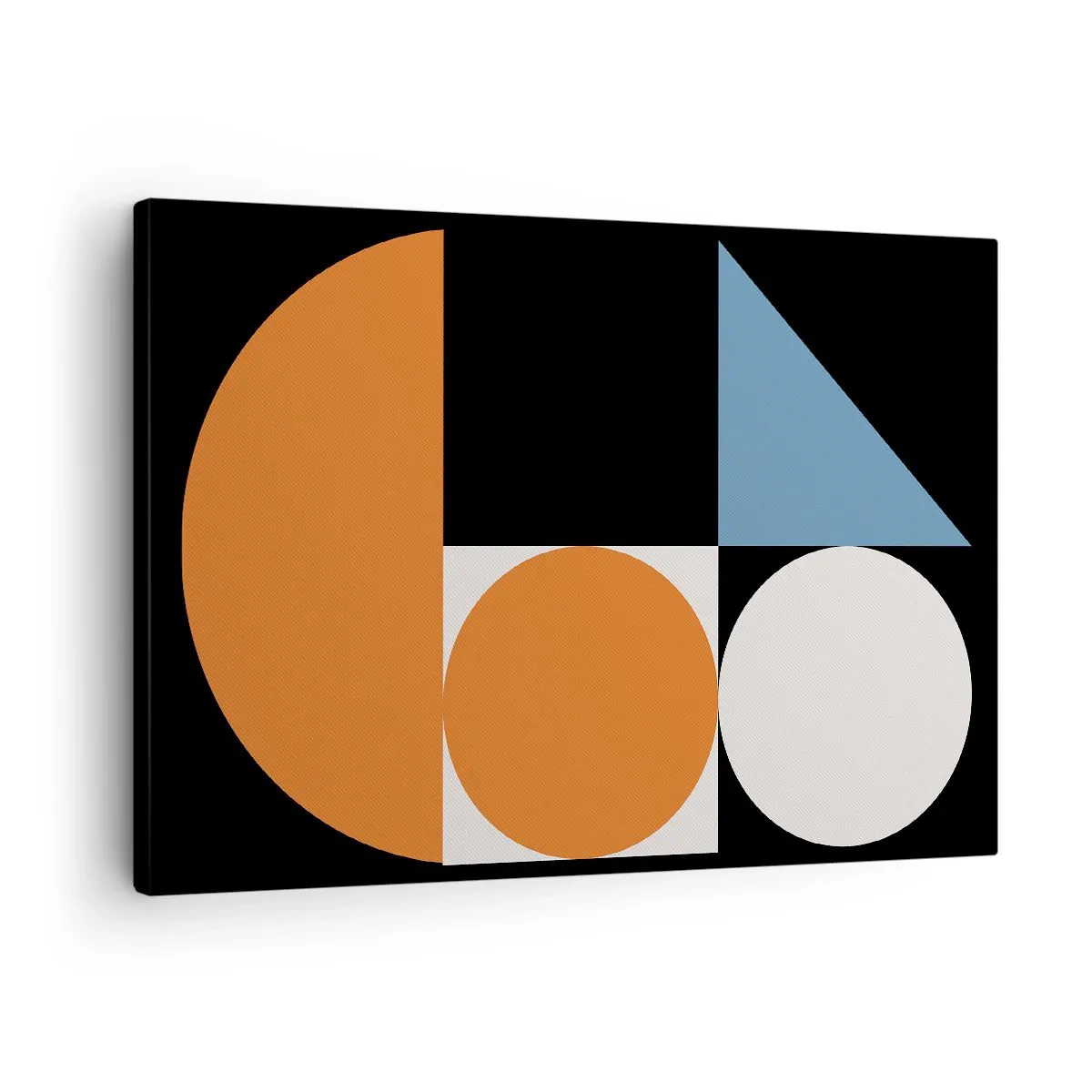 Impression sur toile - Image sur toile - Motif géométrique avec des formes colorées sur fond noir - 70x50cm - Rangement de figures - Décoration murale moderne pour le salon et la chambre ARTTOR