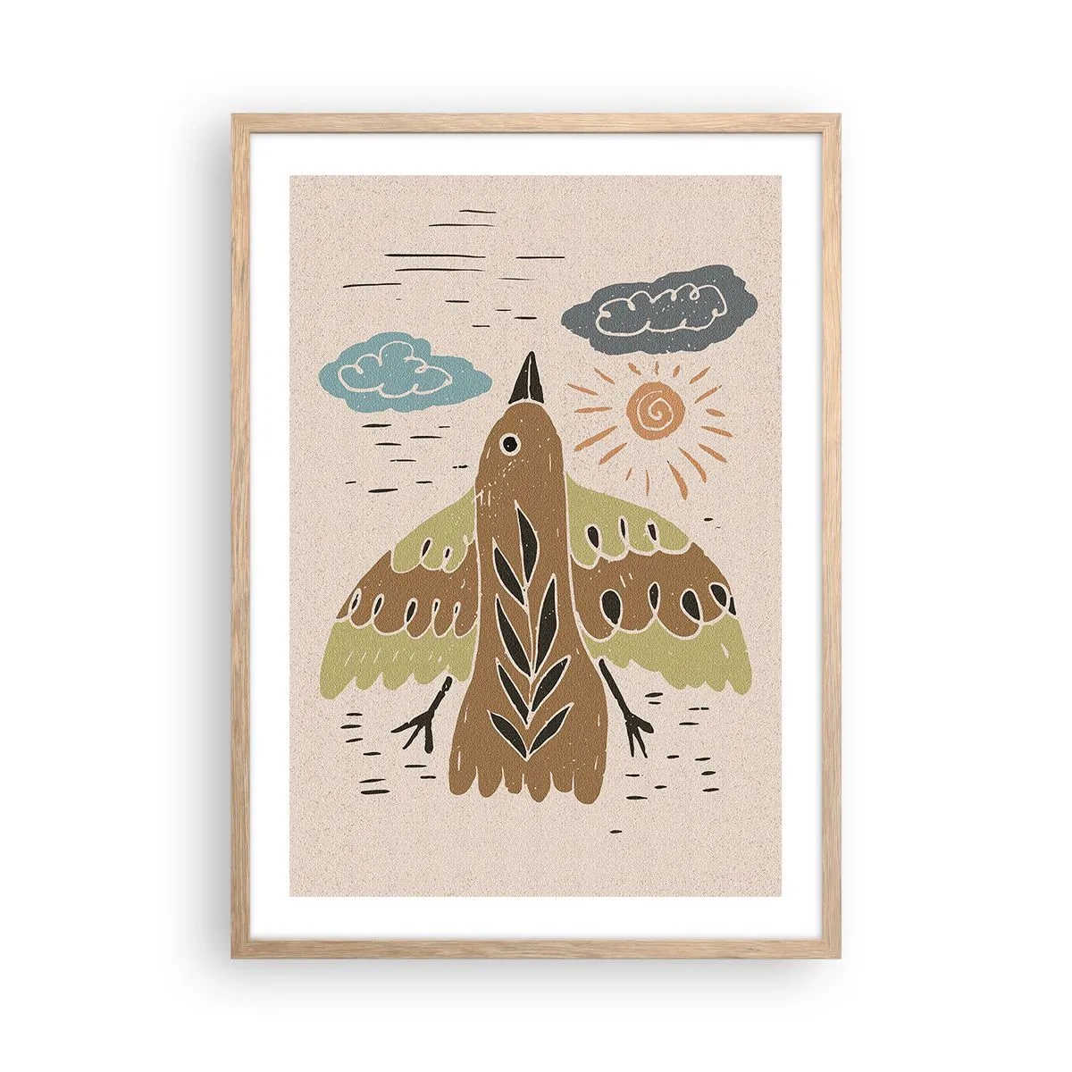 Affiche dans un chêne clair - Poster - Bon vol - 50x70 cm