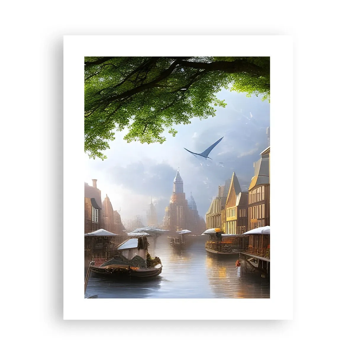 Affiche - Poster - Paysage urbain néerlandais - 40x50 cm