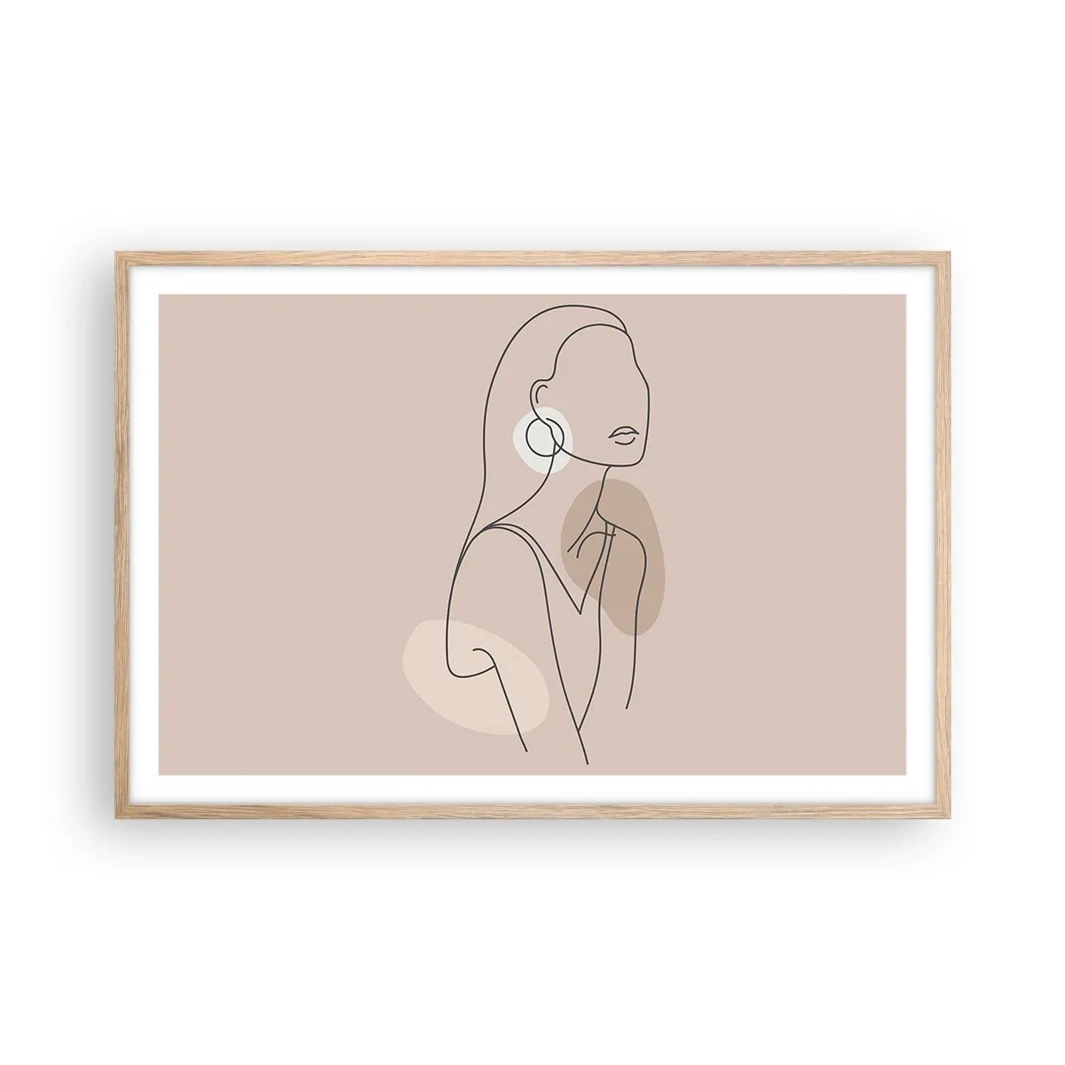 Affiche dans un chêne clair - Poster - Icone féminin - 91x61 cm