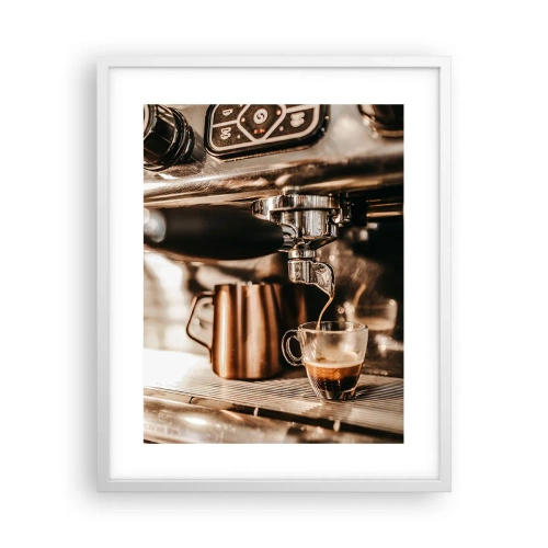 Affiche dans un cadre blanc - Poster - Lueur de café - 40x50 cm