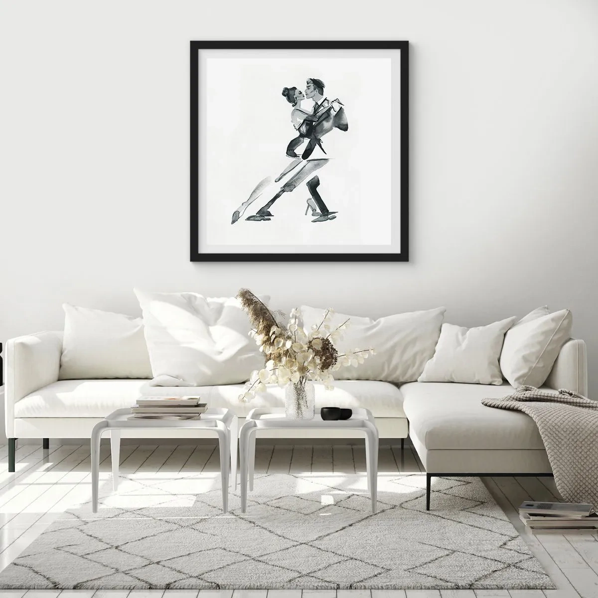 Affiche dans un cadre noir - Poster - En un battement - 60x60 cm