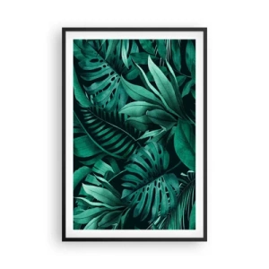 Affiche dans un cadre noir - Poster - Profondeur du vert tropical - 61x91 cm