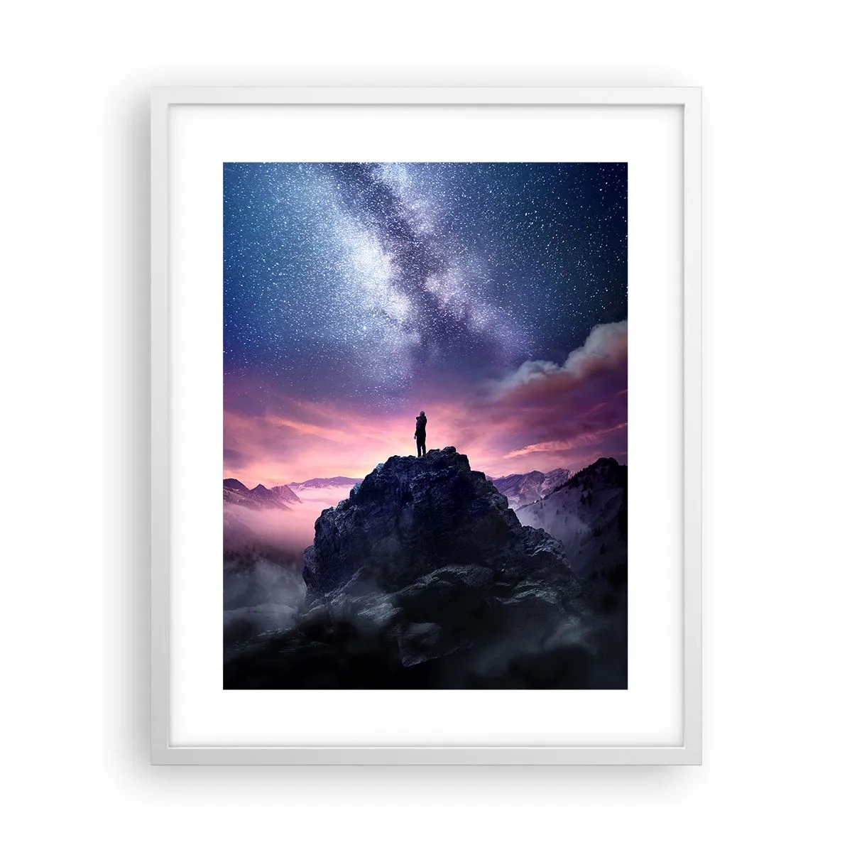 Affiche dans un cadre blanc - Poster - Et il a ressenti la vie - 40x50 cm