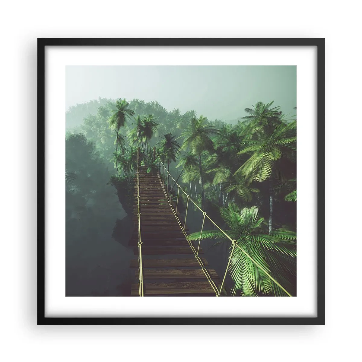 Affiche dans un cadre noir - Poster - Au fil de la verdure - 50x50 cm