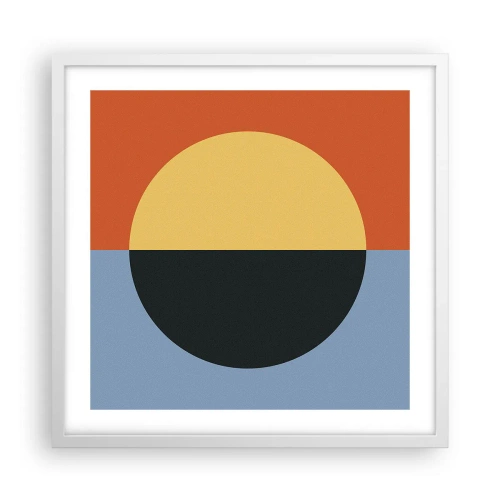 Affiche dans un cadre blanc - Poster - Composition de chaleur et de fraîcheur - 50x50 cm