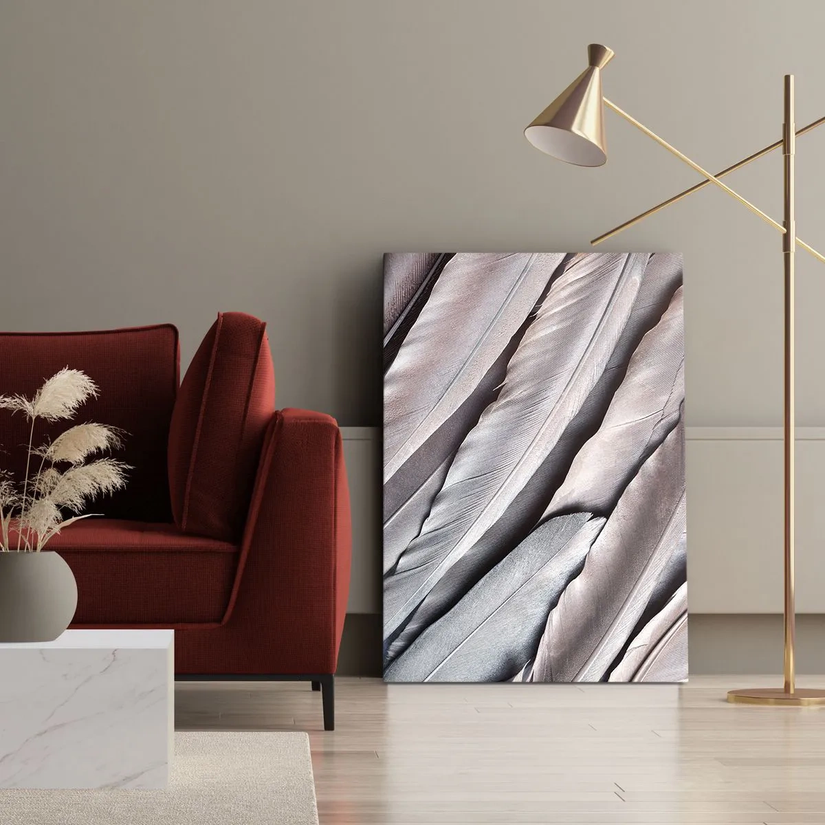 Impression sur toile - Image sur toile - En argent rose - 55x100 cm