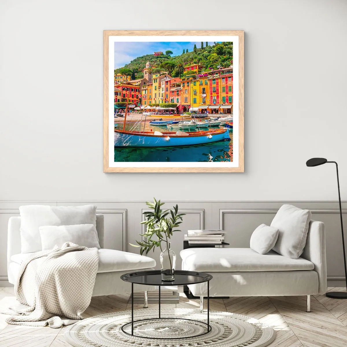 Affiche dans un chêne clair - Poster - Matinée italienne - 30x30 cm