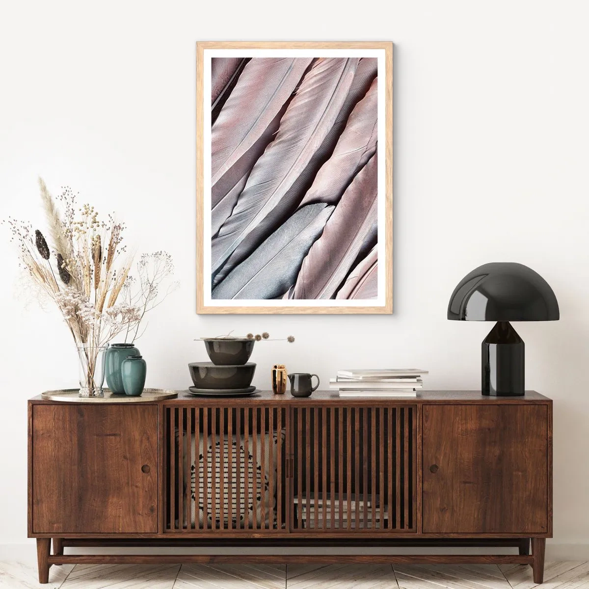 Affiche dans un chêne clair - Poster - En argent rose - 70x100 cm