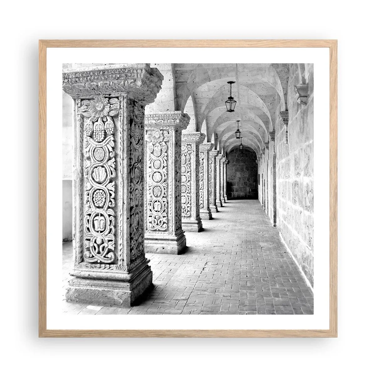 Affiche dans un chêne clair - Poster - Où cela mène-t-il…? - 60x60 cm