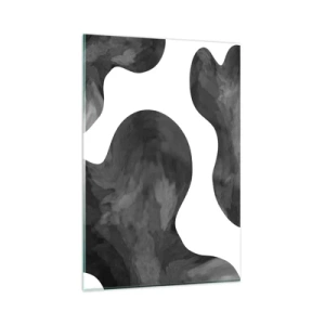 Impression sur verre - Image sur verre - Motif abstrait dans les tons de gris et de blanc - 80x120cm - La route du lait - Décoration murale moderne pour le salon et la chambre ARTTOR