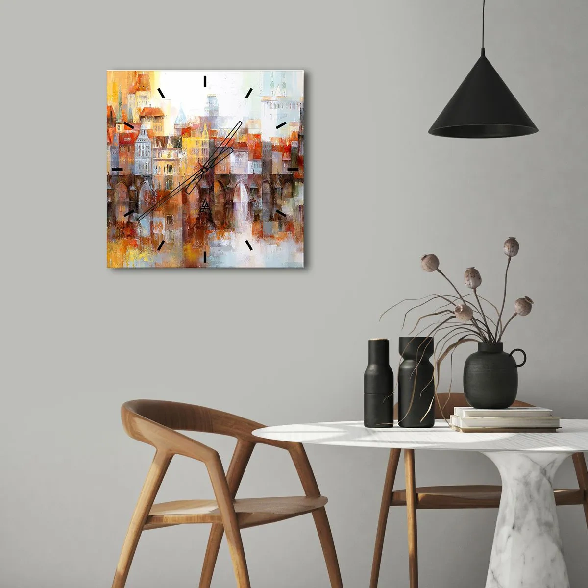 Horloge murale - Pendule murale - C'est aussi beau sous le pont - 30x30 cm