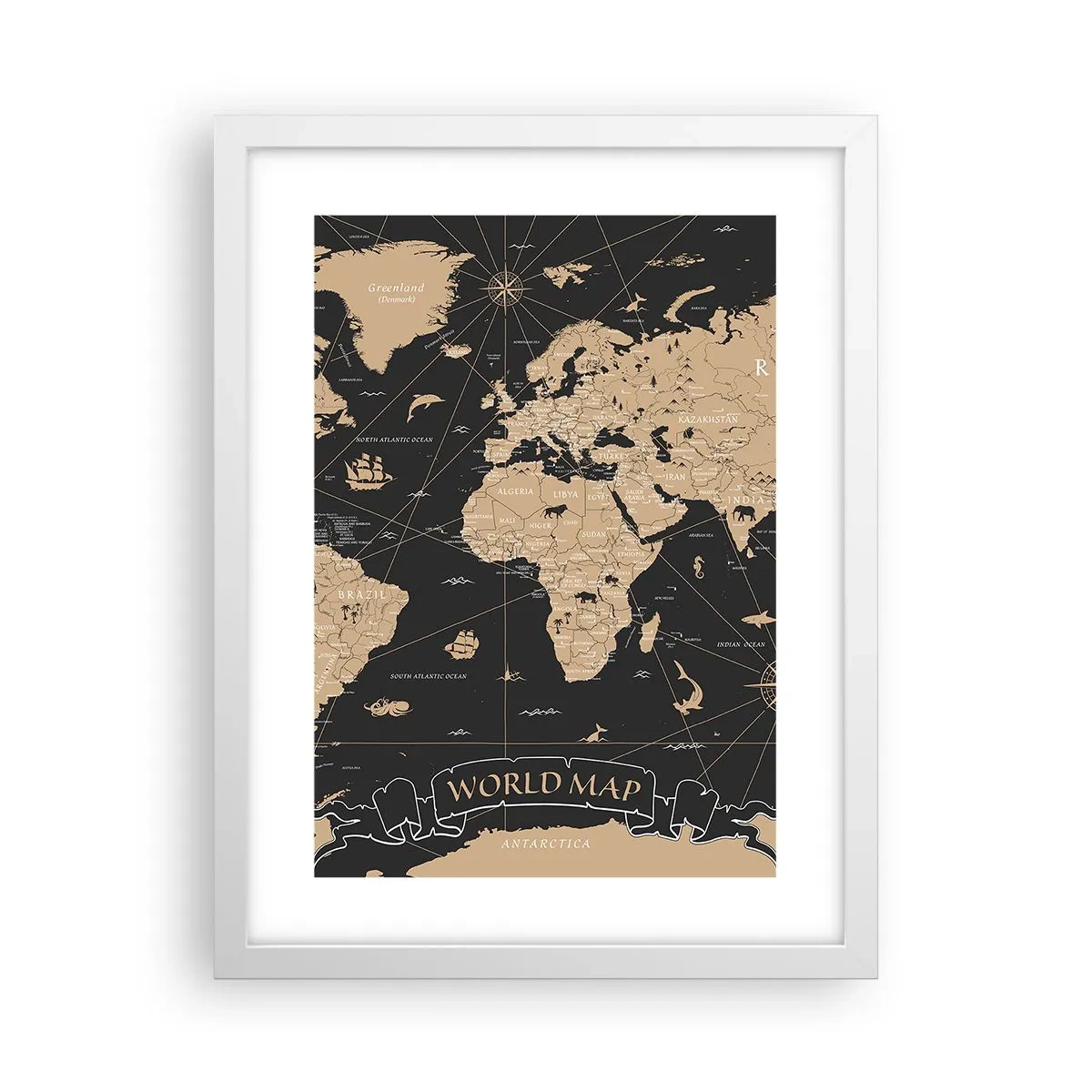 Affiche dans un cadre blanc - Poster - Les limites de mon monde - 30x40 cm