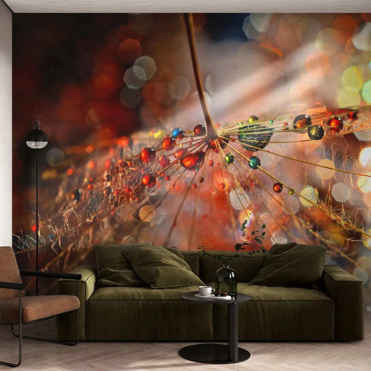 Papier Peint Photo Premium Canvas - Enfilé sur un fil d'araignée - Abstraction, toile d'araignée, Morceau - 150x105 cm