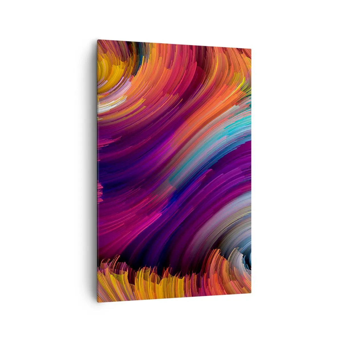 Impression sur toile - Image sur toile - Tourbillons abstraits aux couleurs vibrantes - 80x120cm - Le début d'un nouveau monde - Décoration murale moderne pour le salon et la chambre ARTTOR