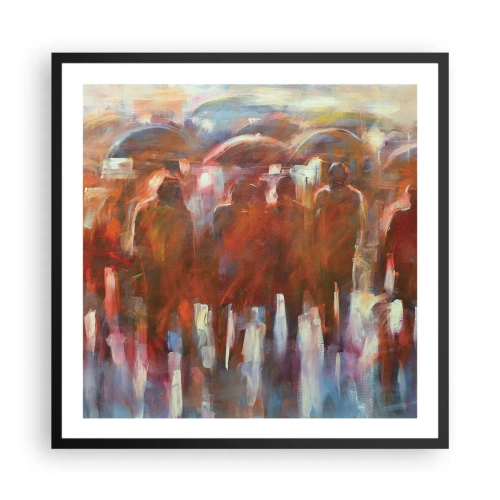 Affiche dans un cadre noir - Poster - Identiques sous la pluie et dans le brouillard - 60x60 cm