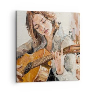 Impression sur toile - Image sur toile - Concerto pour guitare et coeur de fille - 60x60 cm