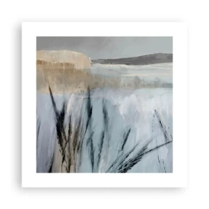 Affiche - Poster - Champs d'hiver - 40x40 cm